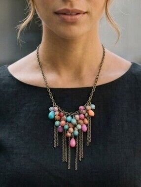 COLORFUL Necklace with Multi Colored Beads